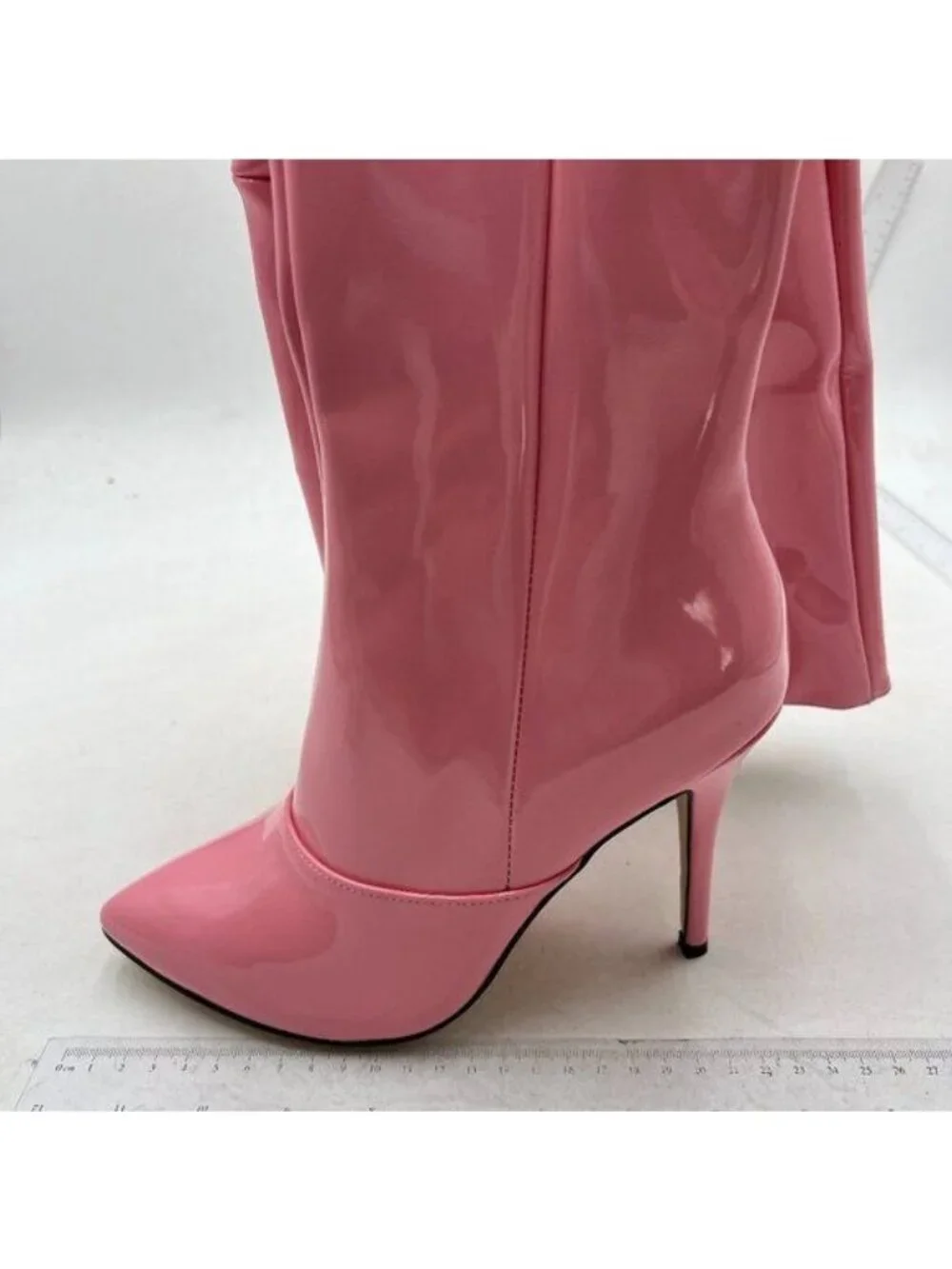 FSJ Women Fashion Pointed Toe Stiletto Heel Thigh High Over The Knee Boots Pink